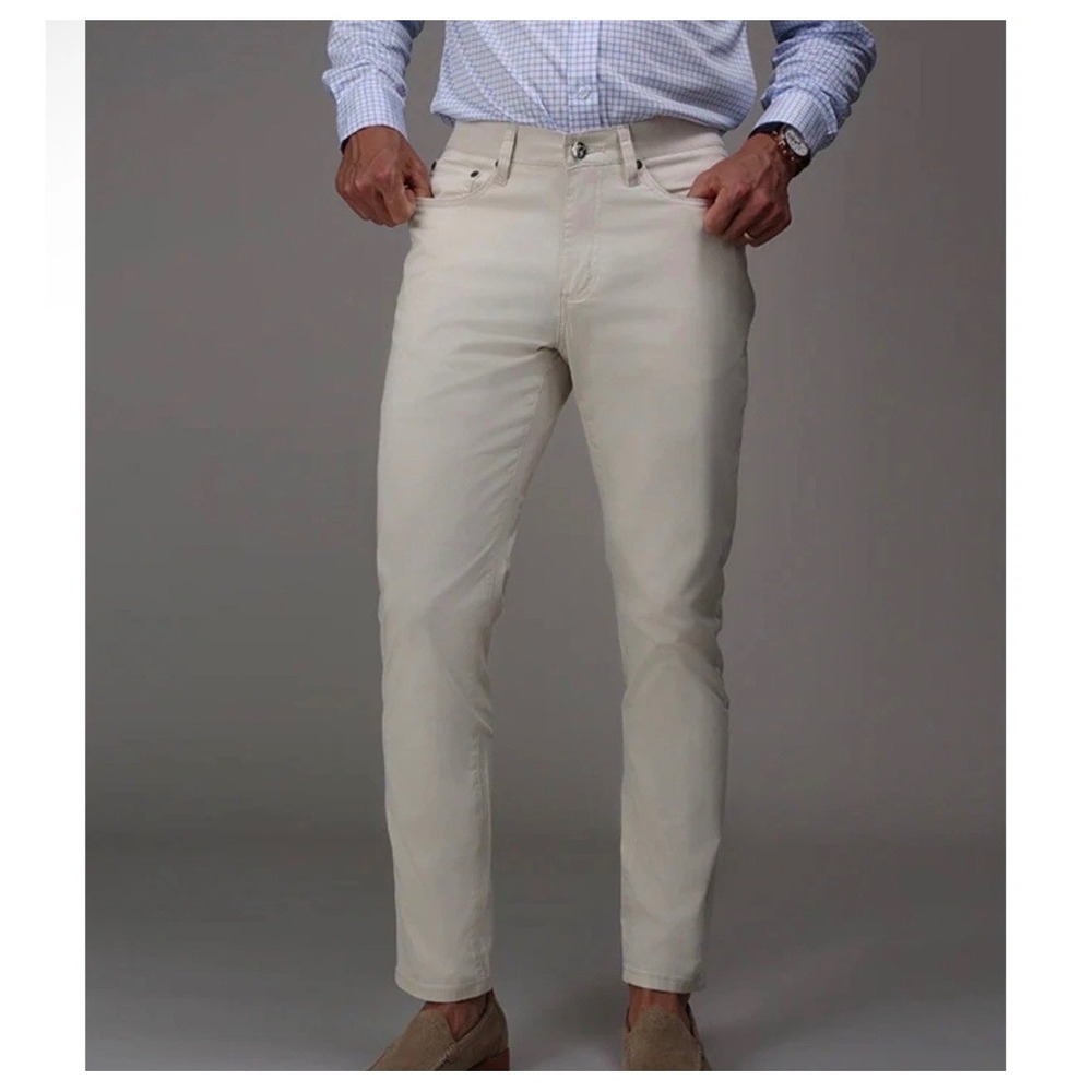 Collars & Co Mens Size 36x32 CEO 5-Pocket Pants Stone Tan Casual NWT - Picture 2 of 9
